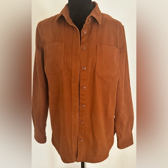 Duluth Trading Co Women's Shirt Pumpkin Spice Heavyweight Moleskin Button Up - M - Picture 1 of 4